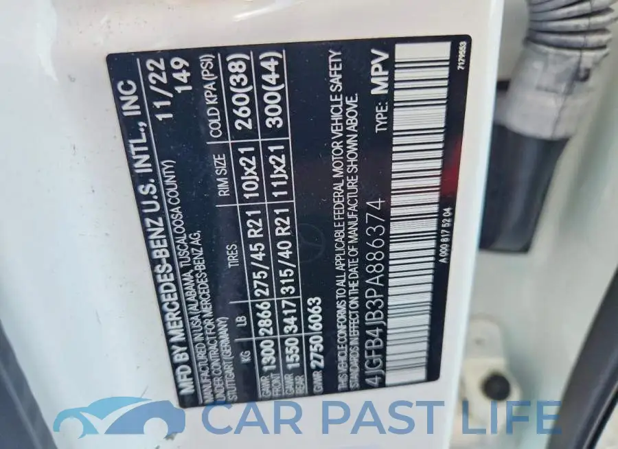 4JGFB4JB3PA886374# 13
