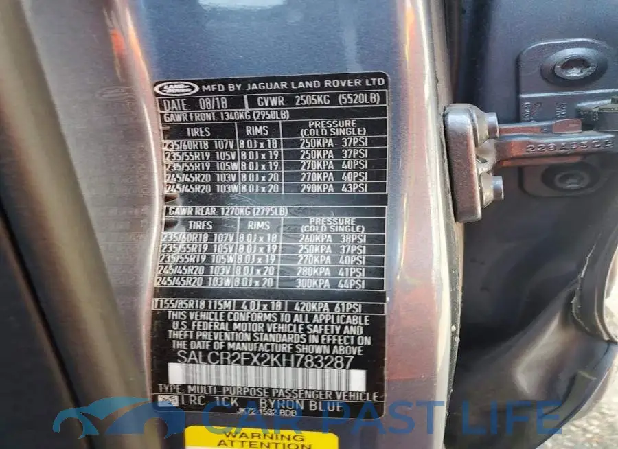 SALCR2FX2KH783287# 13