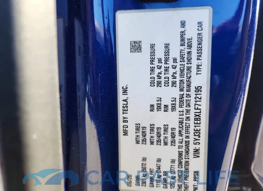 5YJ3E1EBXLF712195# 12