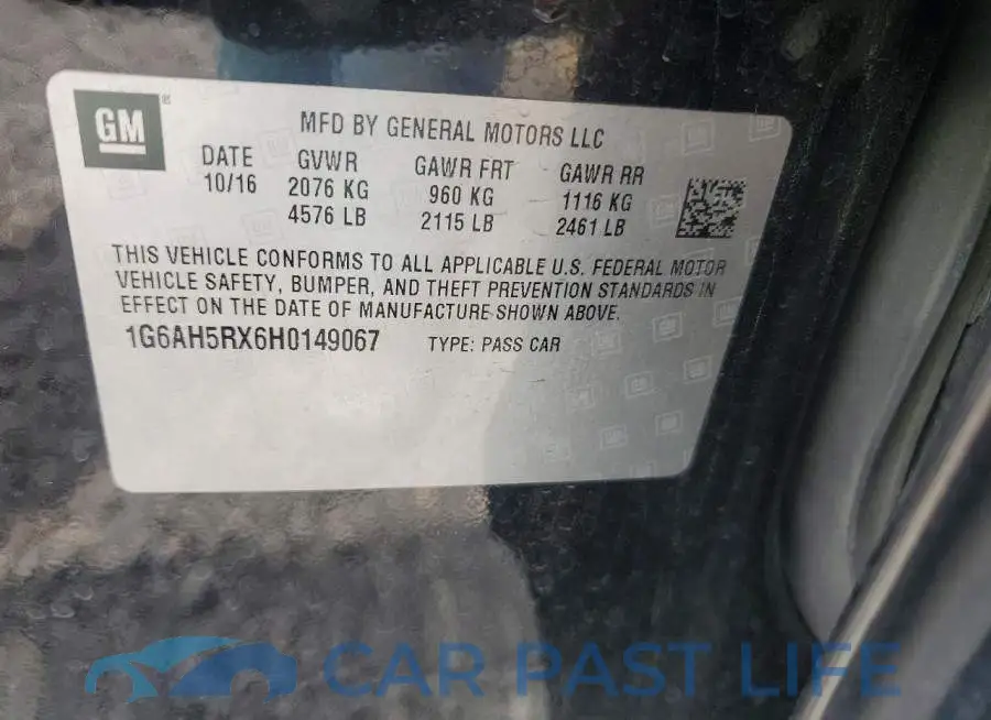1G6AH5RX6H0149067# 12