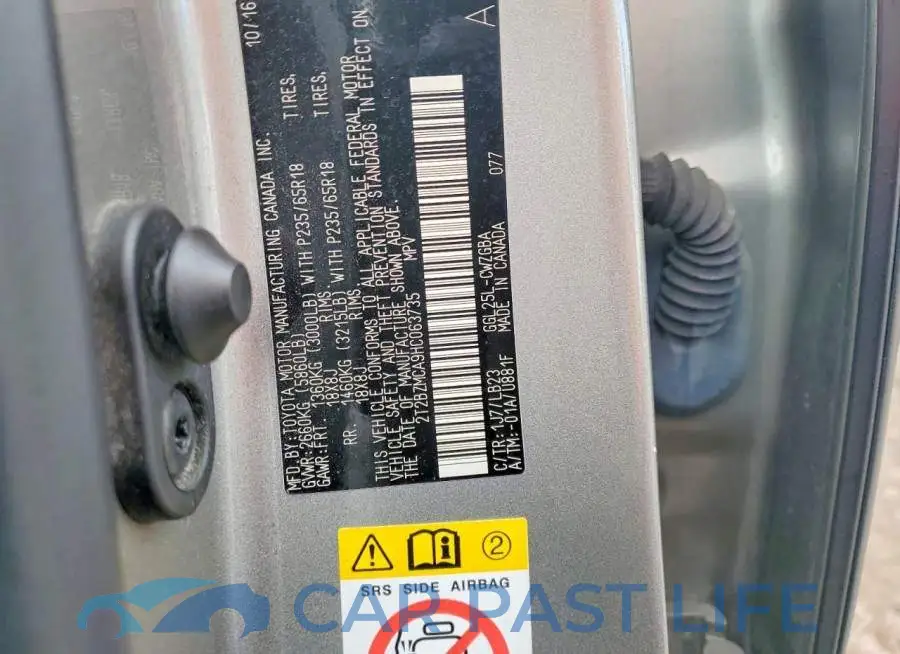 2T2BZMCA9HC063735# 13
