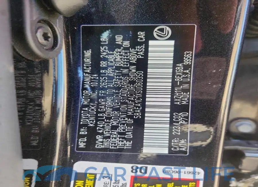 58AEA1C1XSU060350# 12