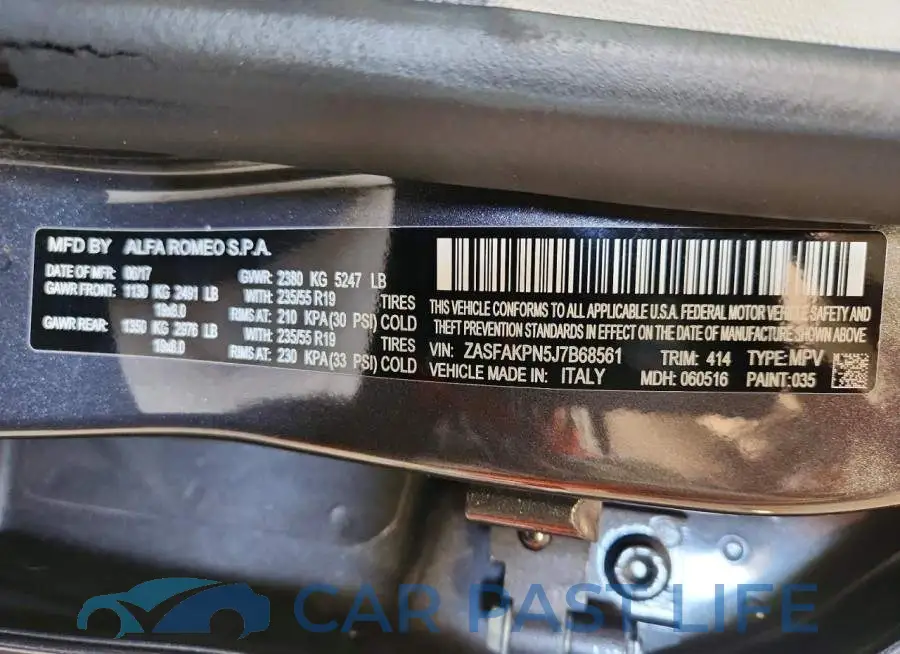ZASFAKPN5J7B68561# 13