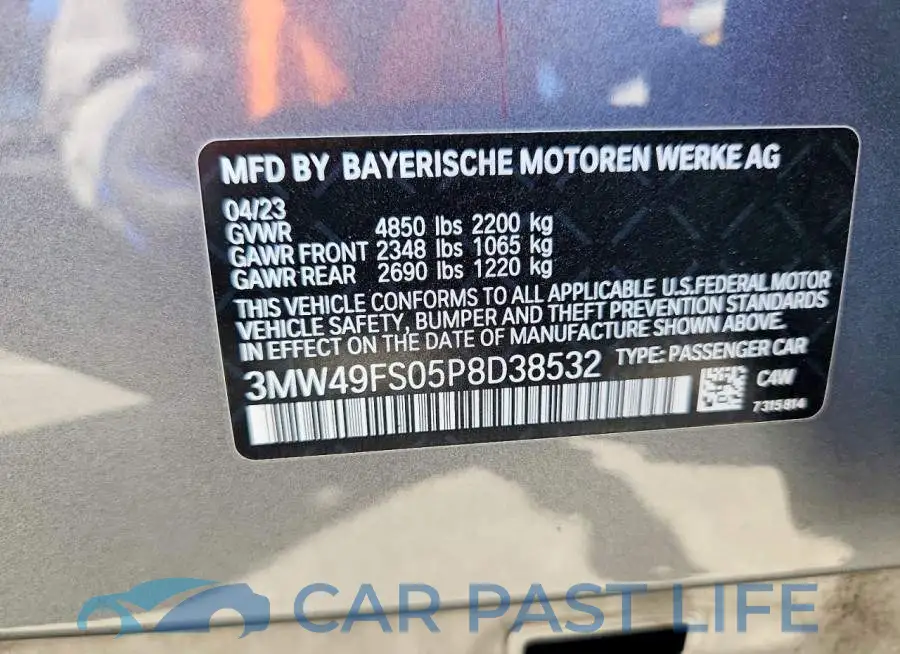 3MW49FS05P8D38532# 13