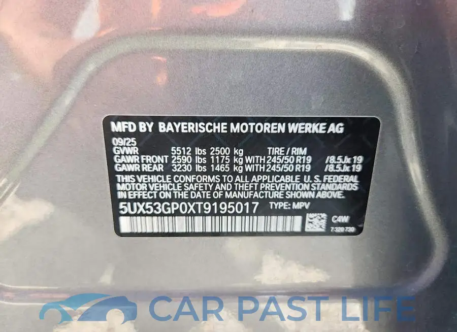 5UX53GP0XT9195017# 13