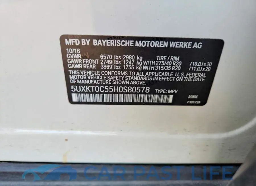 5UXKT0C55H0S80578# 13