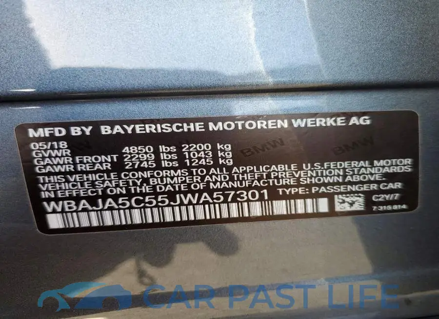 WBAJA5C55JWA57301# 12
