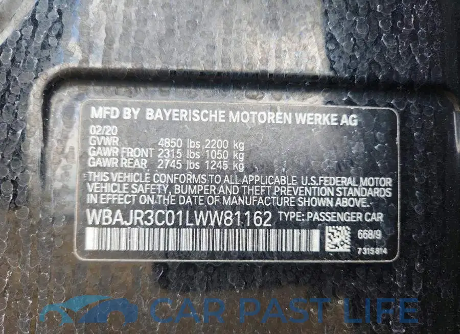 WBAJR3C01LWW81162# 12