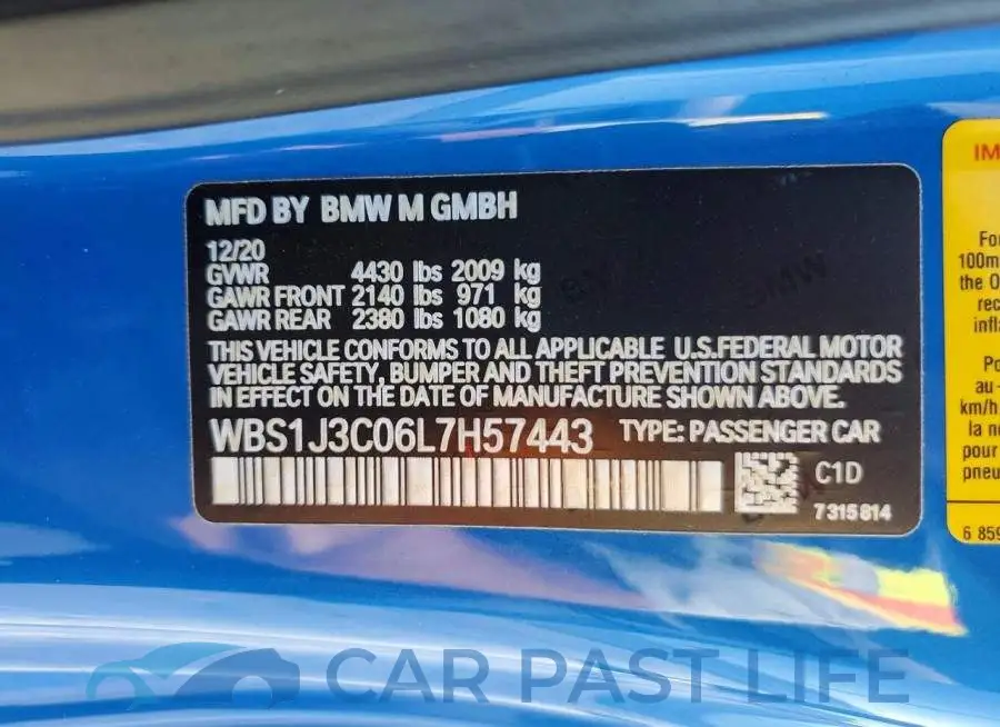 WBS1J3C06L7H57443# 12