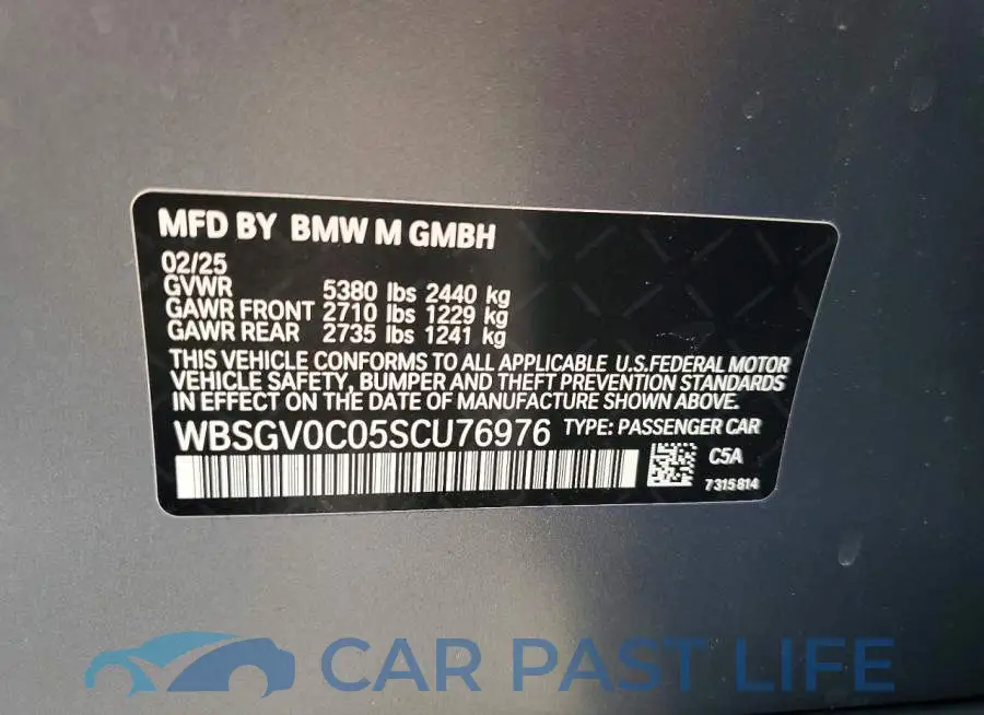 WBSGV0C05SCU76976# 12