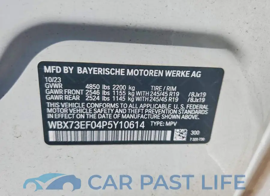 WBX73EF04P5Y10614# 13