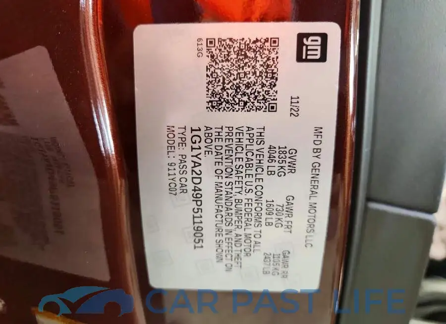 1G1YA2D49P5119051# 12