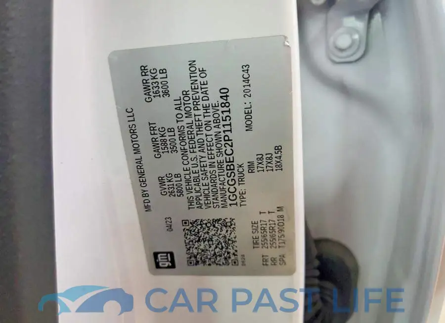 1GCGSBEC2P1151840# 12