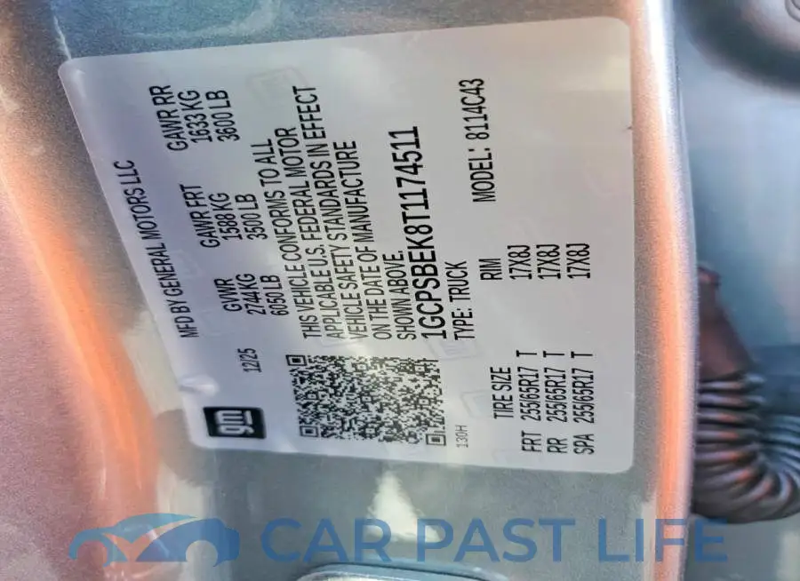 1GCPSBEK8T1174511# 12