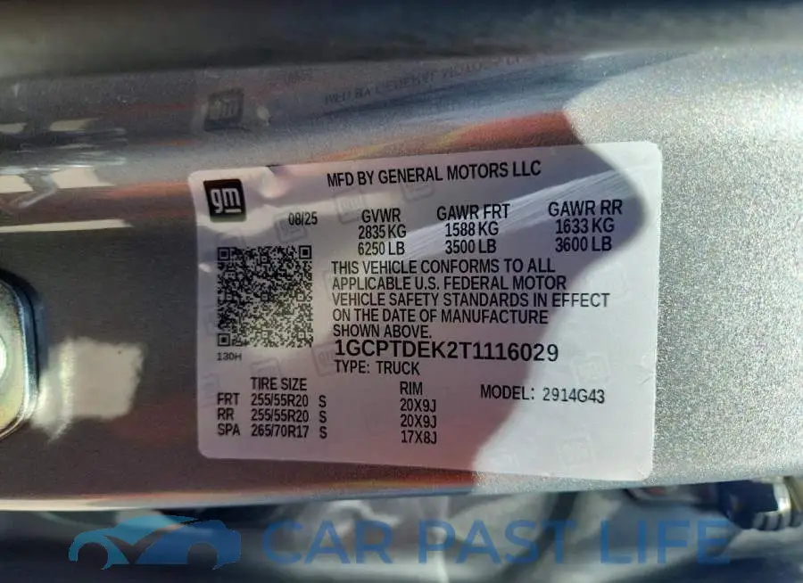 1GCPTDEK2T1116029# 12