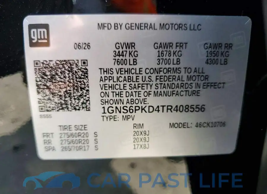 1GNS6PKD4TR408556# 13