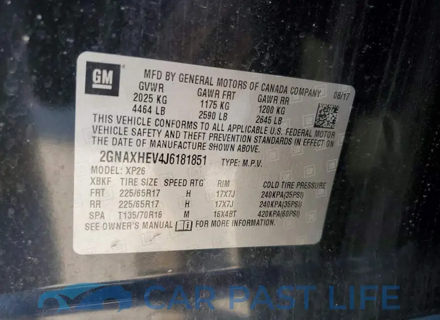 2GNAXHEV4J6181851# 13