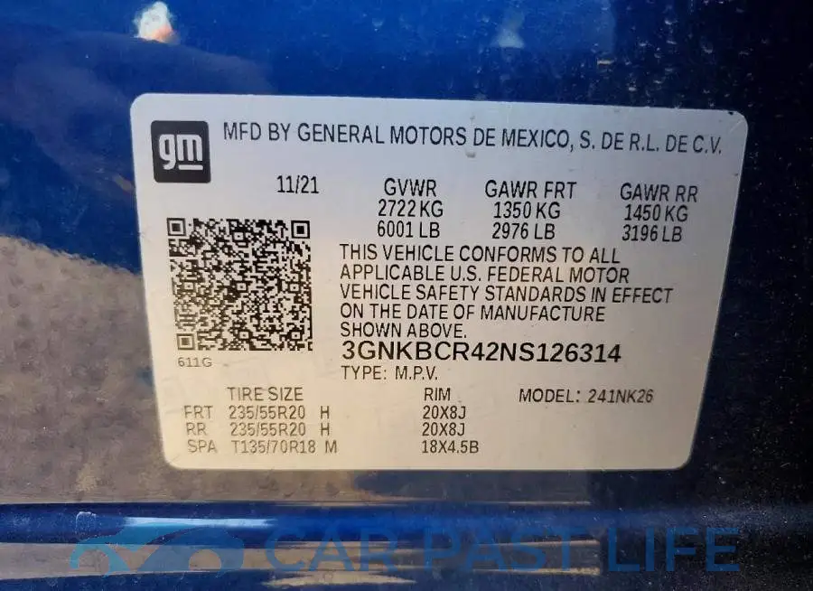 3GNKBCR42NS126314# 12