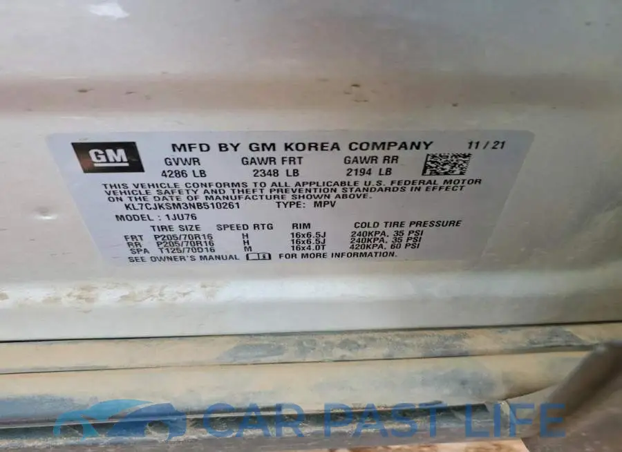 KL7CJKSM3NB510261# 12