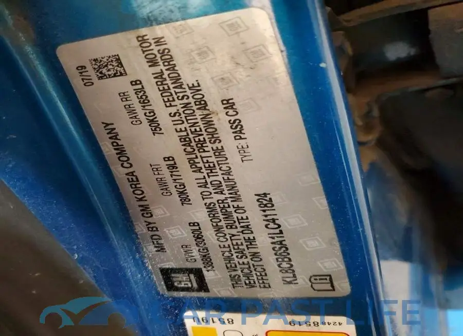KL8CB6SA1LC411824# 12