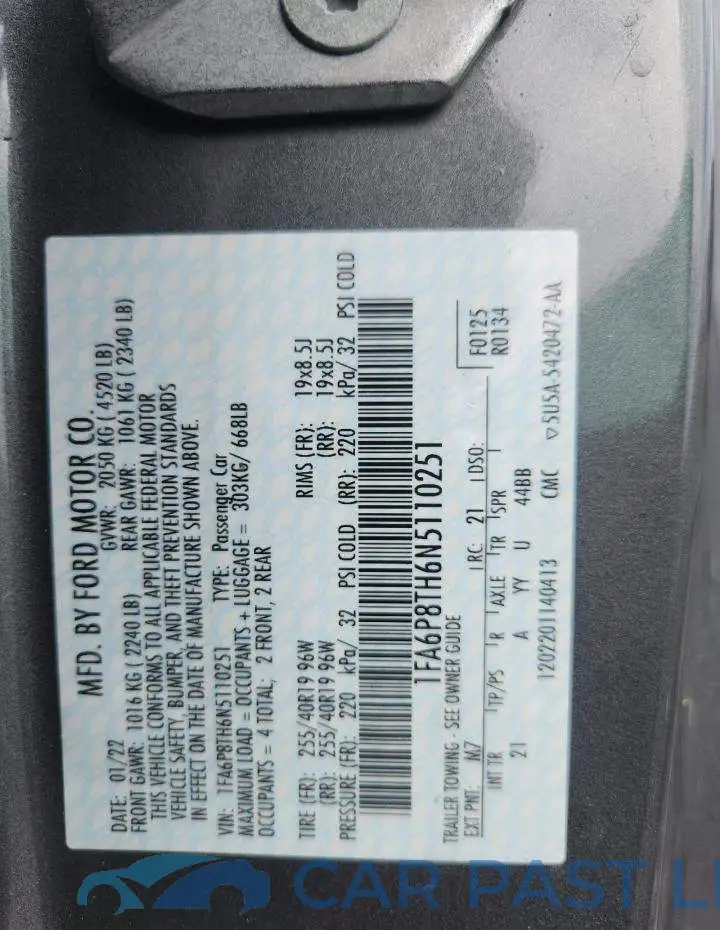 1FA6P8TH6N5110251# 12