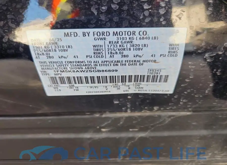 1FM5K8AW2SGB86809# 13