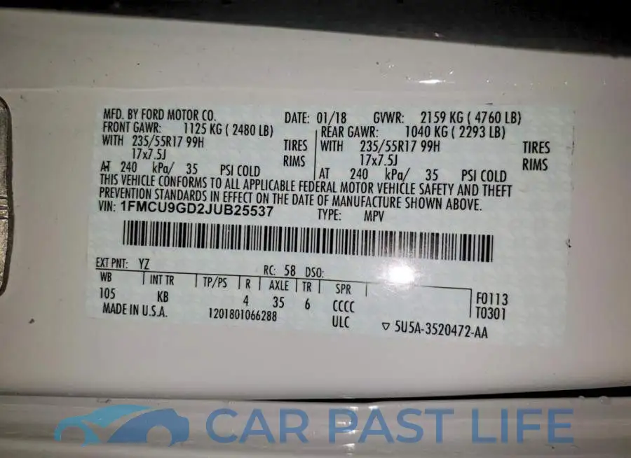 1FMCU9GD2JUB25537# 14