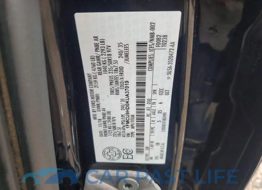 1FMCU9HD0KUA37019# 13