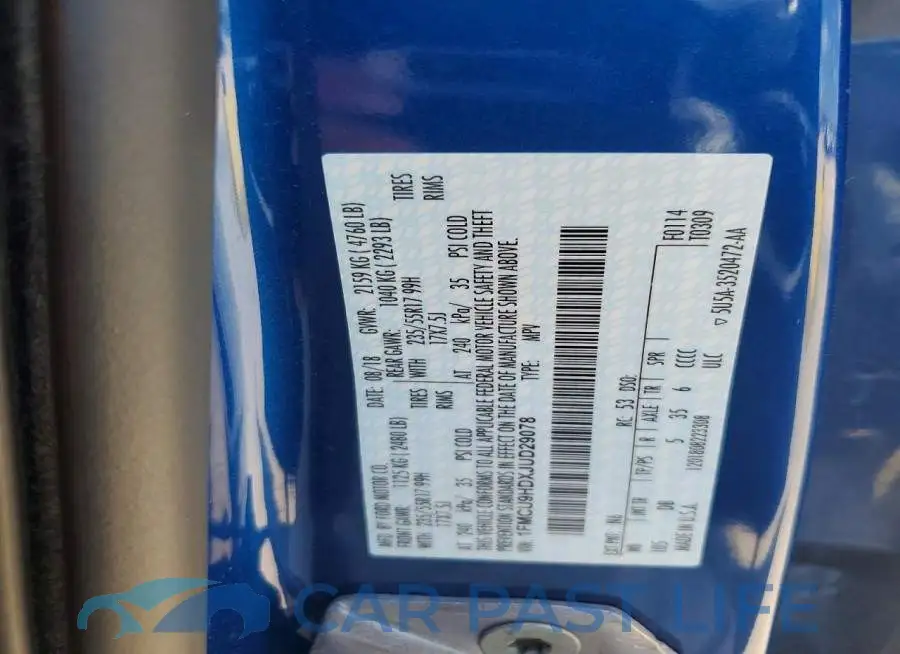 1FMCU9HDXJUD29078# 12