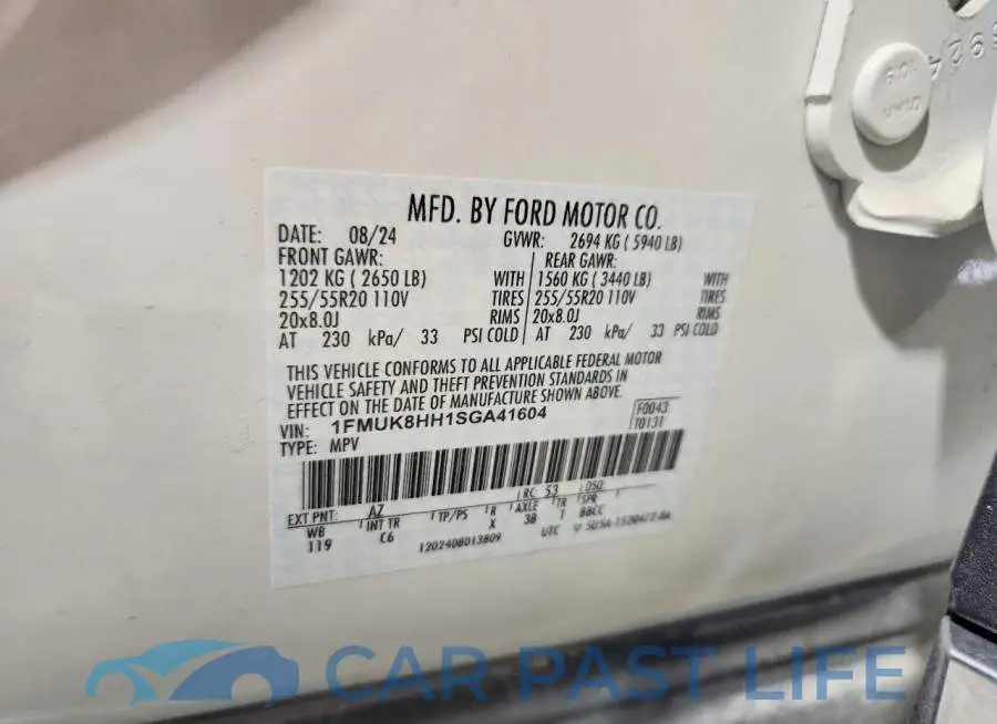 1FMUK8HH1SGA41604# 13