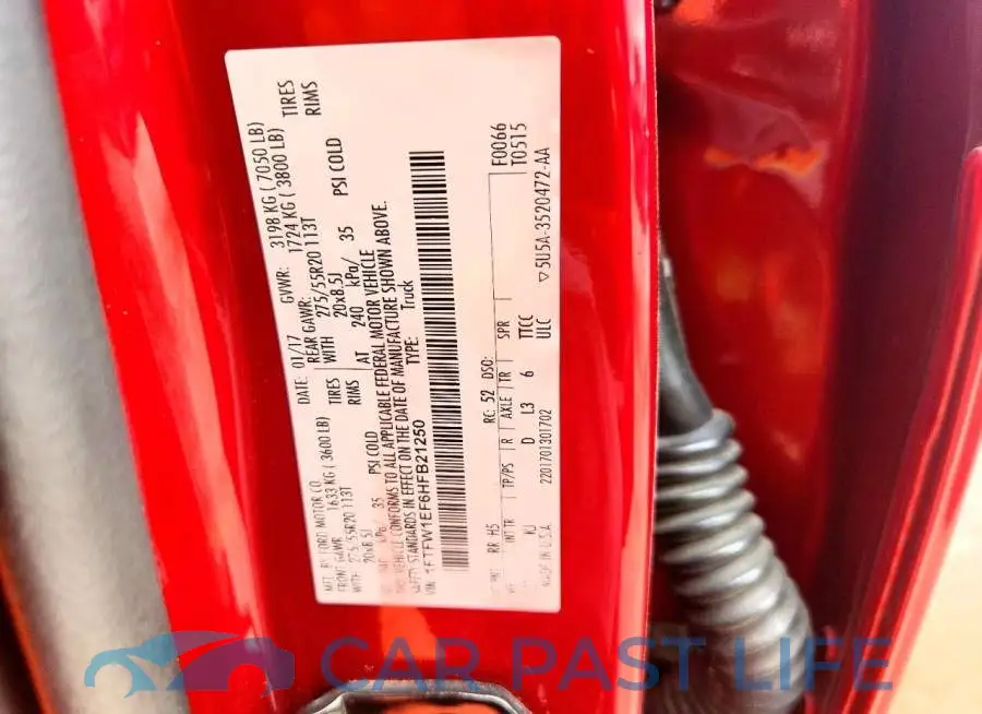 1FTFW1EF6HFB21250# 12
