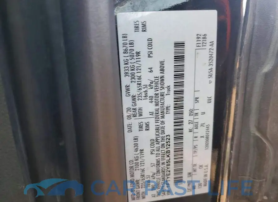 1FTYE2Y85LKB12523# 12