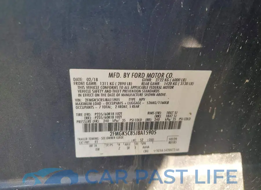 2FMGK5C85JBA15905# 13