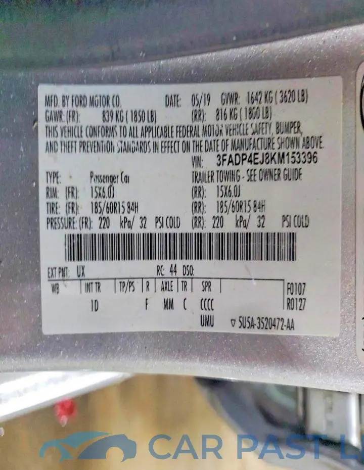 3FADP4EJ8KM153396# 12