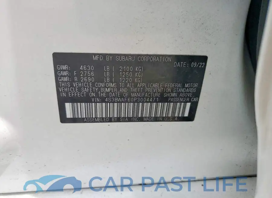 4S3BWAF60P3004471# 12