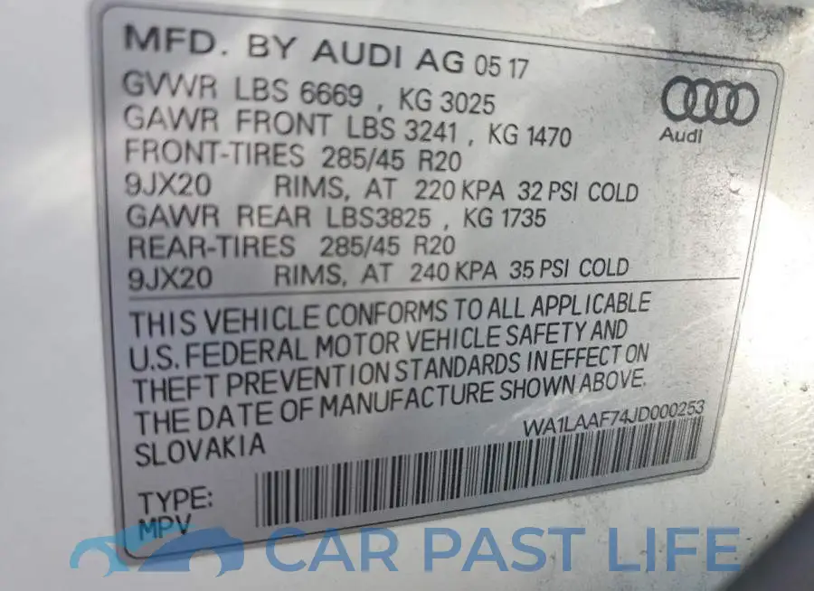 WA1LAAF74JD000253# 13