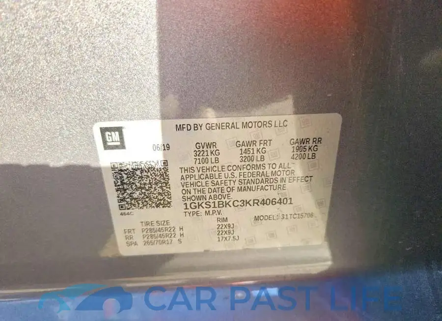 1GKS1BKC3KR406401# 13