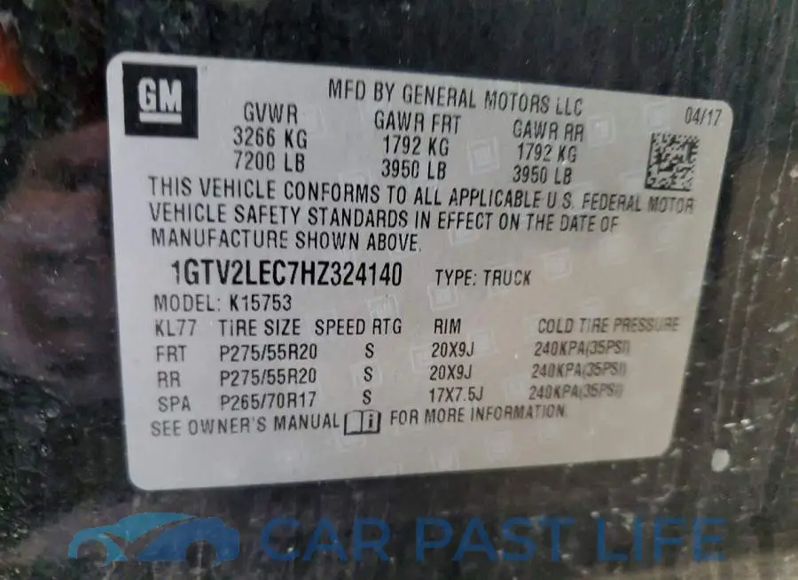 1GTV2LEC7HZ324140# 12