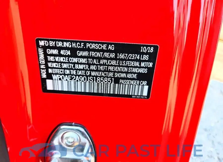 WP0AE2A90JS185851# 12