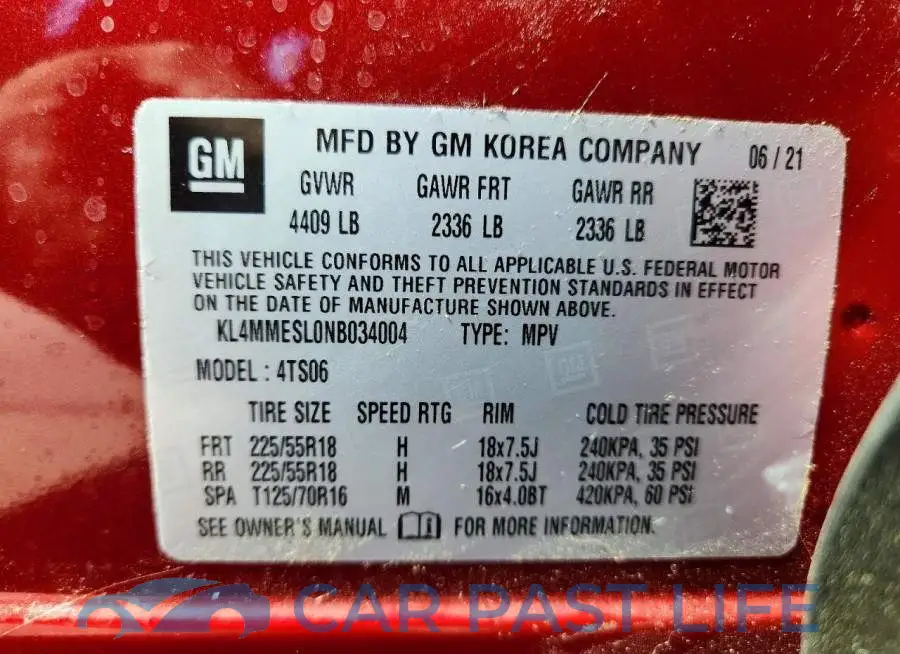 KL4MMESL0NB034004# 13