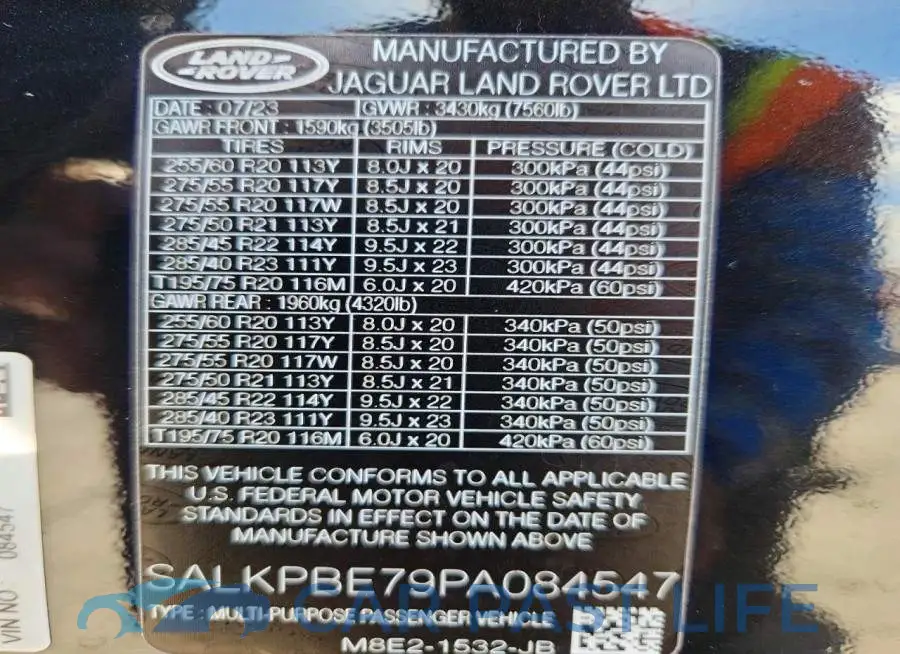 SALKPBE79PA084547# 14
