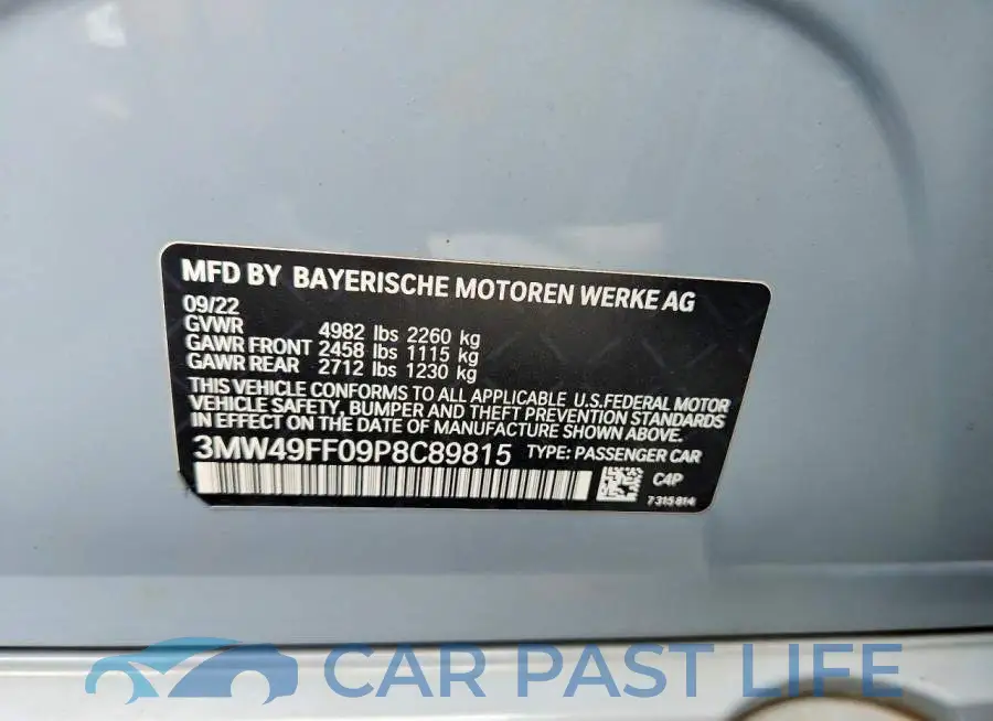 3MW49FF09P8C89815# 12