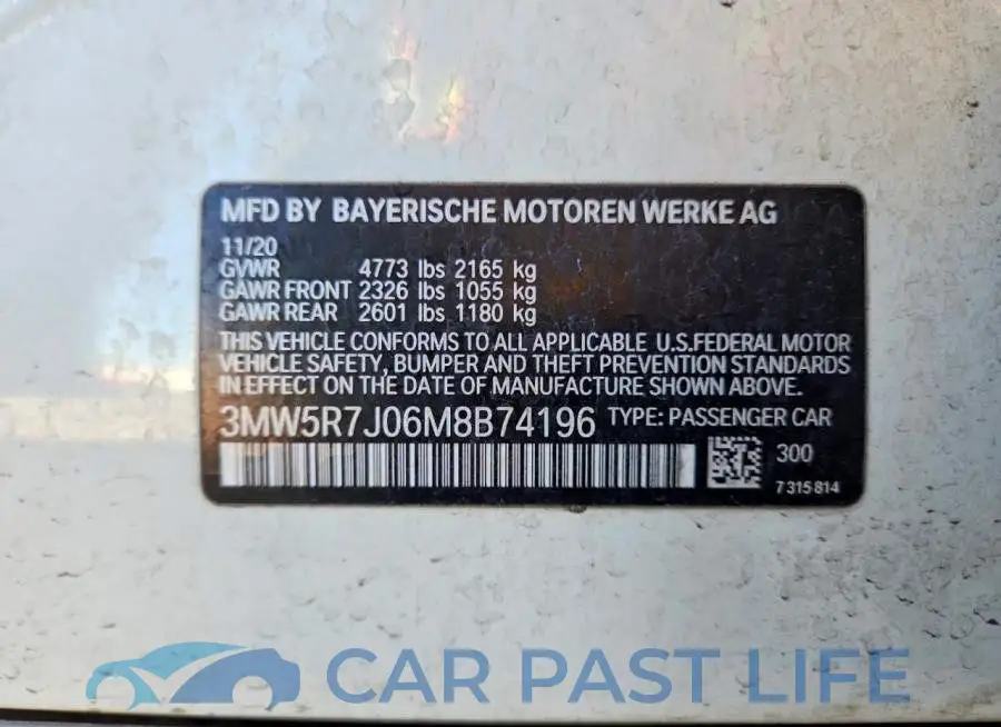 3MW5R7J06M8B74196# 12