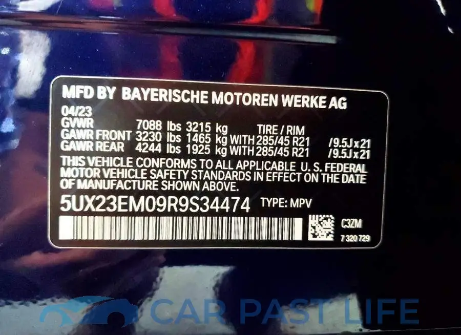 5UX23EM09R9S34474# 13