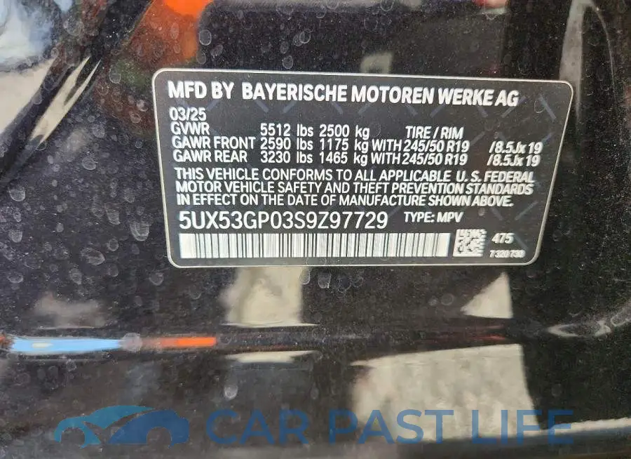 5UX53GP03S9Z97729# 13