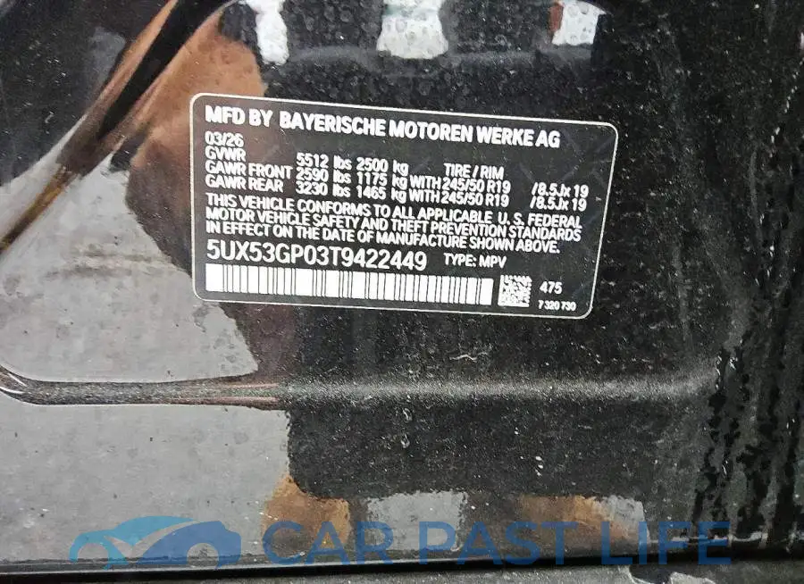 5UX53GP03T9422449# 14