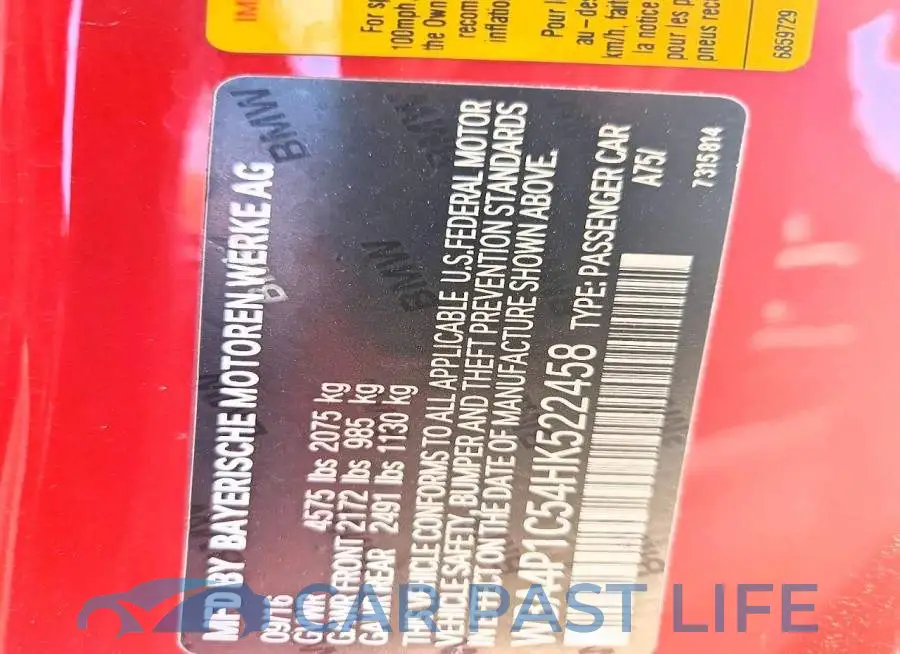WBA4P1C54HK522458# 12
