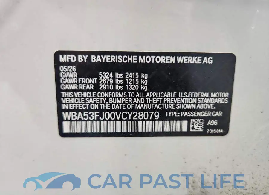 WBA53FJ00VCY28079# 12