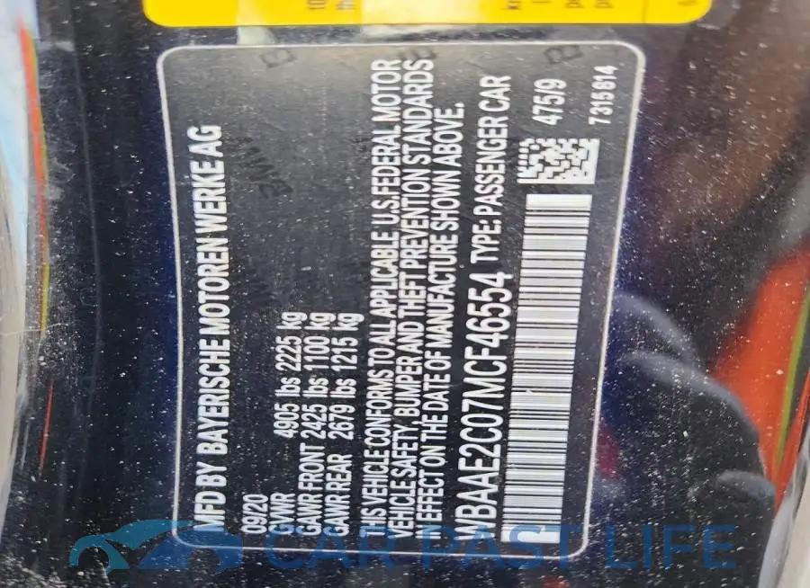 WBAAE2C07MCF46554# 12