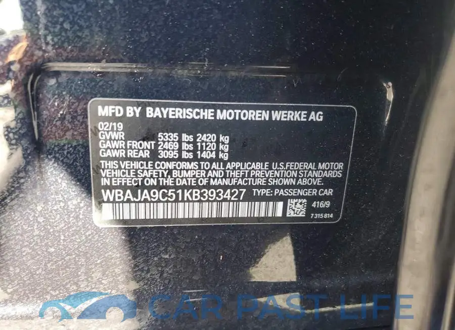 WBAJA9C51KB393427# 13